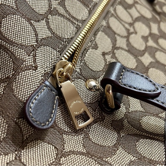 Coach Brown and Black Signature Tote - Picture 7 of 13